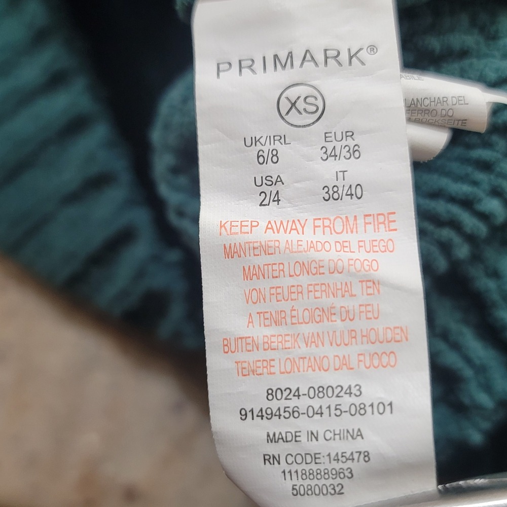 Primark Green Cable‎ Knit Sweater XS Cozy Pullover Grandma Preppy Y2K Office Ski - Picture 8 of 9